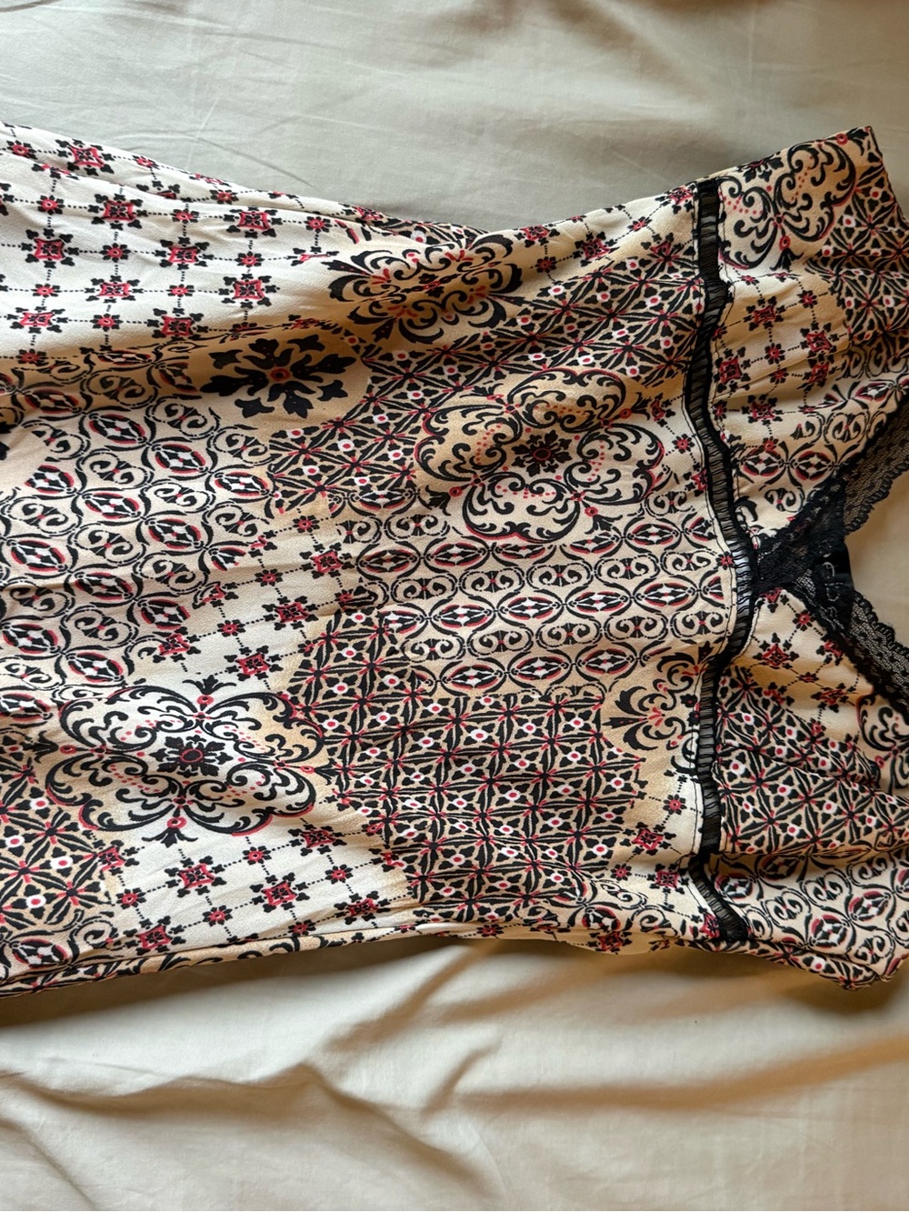 Vintage Y2K Bebe Midi Slip Dress Lace Trim Babydoll Sz 1 Ruffle Hem Made France - Picture 12 of 14